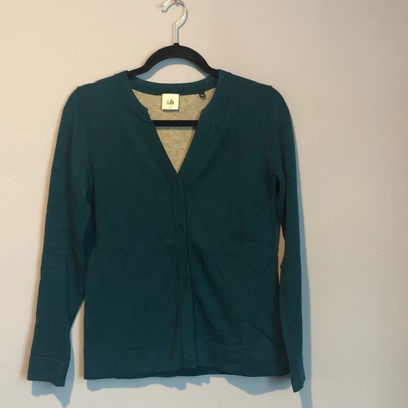 ⭕️ PRICE FIRM CAbi Size XS Ever Teal Mesh Back Snap Front Cardigan - Picture 5 of 10